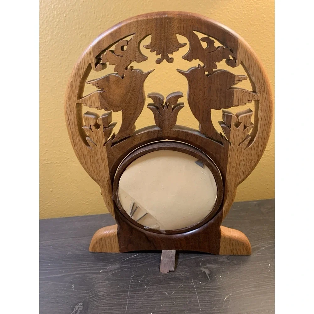 Hand Carved Wooden Frame‎ Window Sill Hummingbirds And Flower